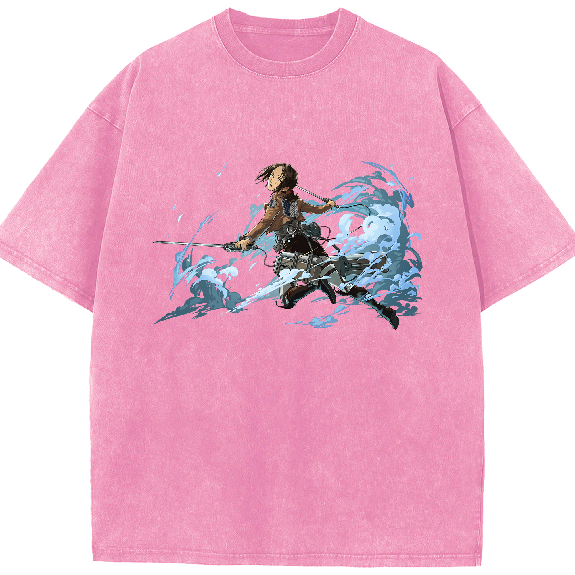 （画像用） 進撃の巨人 Attack on Titan 綿100% ヴィンテージ風 半袖Tシャツ（フロントプリント）